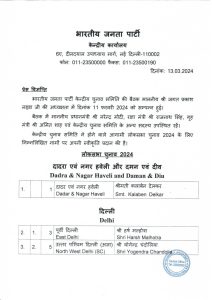 PRESS RELEASE 2nd list of BJP candidate GE to the for Lok Sabha Election 2024 on 13.03.2024 page 0001
