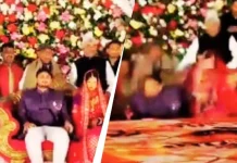दूल्हा-दुल्हन समेत स्टेज से गिरे BJP जिलाध्यक्ष-पूर्व सांसद, विवाह समारोह में दे रहे थे आशीर्वाद; अचानक टूट गया मंच- Video