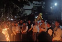 गोकशी के विरोध में राणापुर में कैंडल मार्च