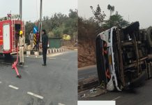 Betul-Ahmedabad Highway: फूलमाल फाटा के पास गैस टैंकर पलटा-बड़ा हादसा टला, यातायात बंद