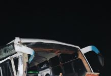 नेशनल हाईवे पर बस-कार की टक्कर में पटवारी सहित पांच की मौत, छः लोग गंभीर घायल