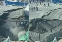 Shanghai: चीन में अचानक धंस गई सड़क,जो कुछ सड़क के बीच आया सब निगल गया सिंकहोल ,देखिये वीडियो