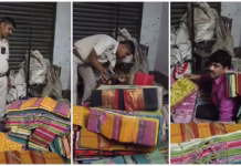 TMC leader video viral: साड़ियों के ढेर में छिपा TMC नेता,फिर भी पुलिस से बच नहीं पाया