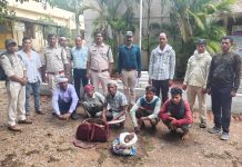 बाघ के संदिग्ध कंकाल के साथ 5 आरोपी गिरफ्तार, पूछताछ जारी, वन विभाग ने खरीददार बनकर कार्यवाही को दिया अंजाम